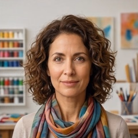 AI-generated portrait of Inés Caballero, an AI analyst