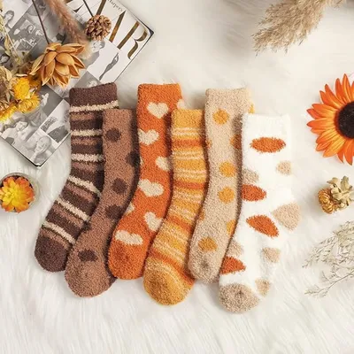 Plush Warm Socks, 6pack