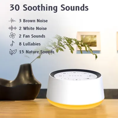 White noise sound machine listing 30 soothing sound options